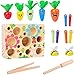 Carote di Montaggio dei Giocattoli, Giochi Bambini in Legno Giochi Montessori Educativo Legno,Giocattoli Educativi per Bambini Regalo di Compleanno di Natale Capodanno per 2/3/4/5/6 Anni