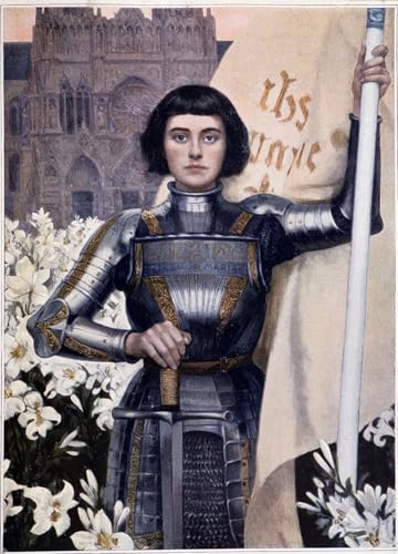 Peinture Jeanne d'Arc affiche toile Albert Lynch décoration grand mur