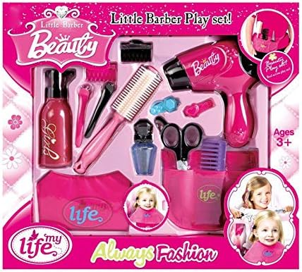 Coolstuffx Pretend Beauty & Hairdressing Set for Girls  14 pieces. With battery-operated hair dryer
