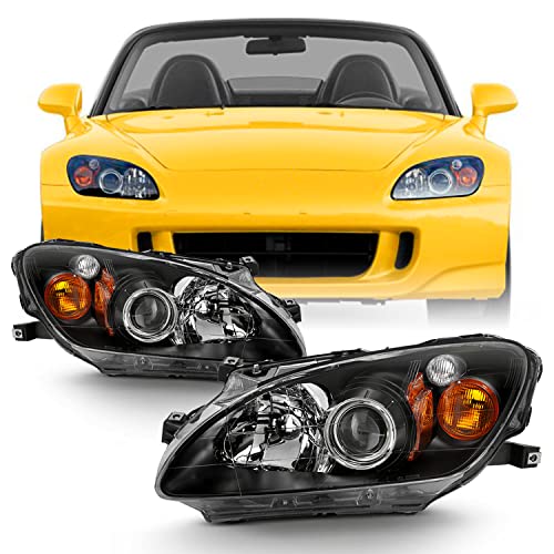 AKKON - Fits 2000 2001 2002 2003 Honda S2000 Model Original Manufacturer Style AFS Amber Projector Headlights Assembly Pair