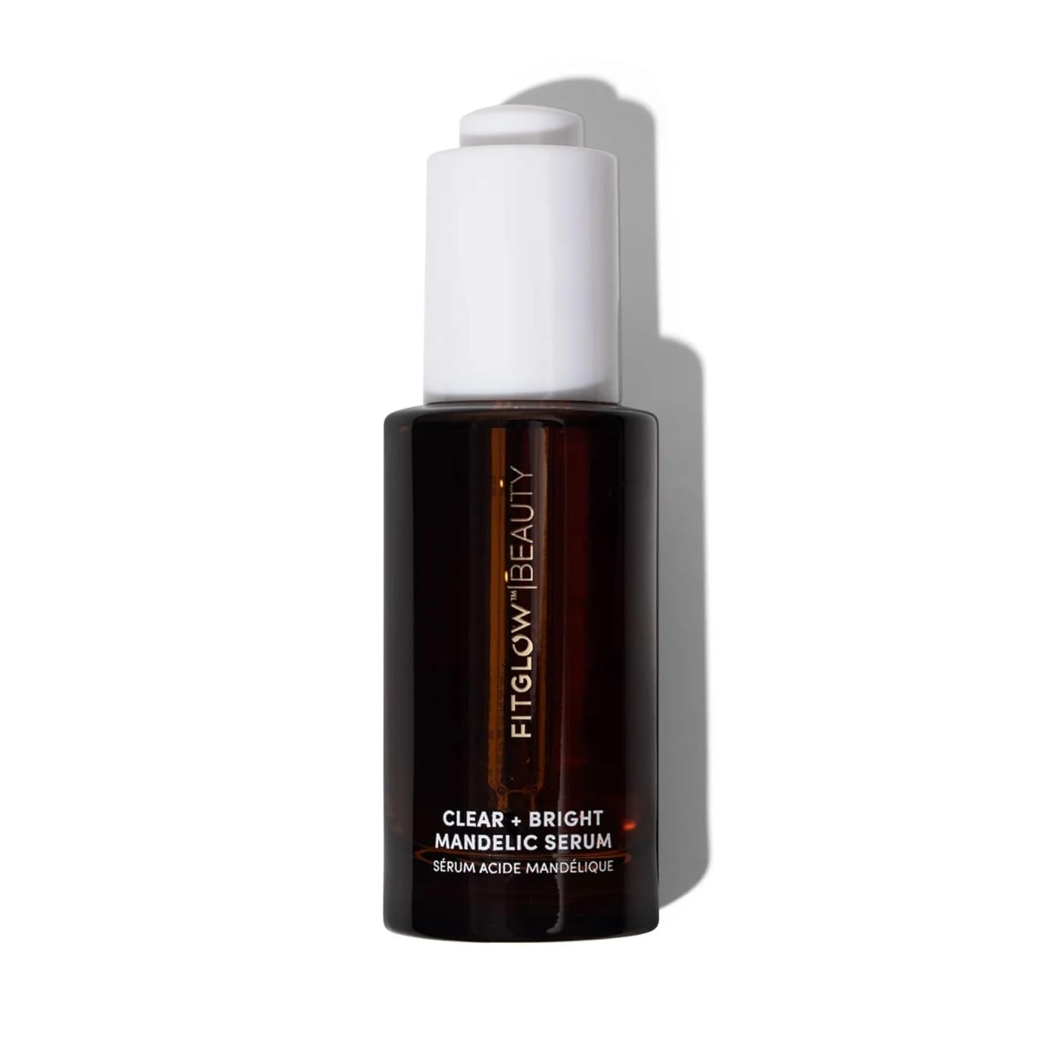 Fitglow Beauty Clear + Bright Mandelic Serum Drops | Gentle Exfoliating Face Serum | Evens Tone, Corrects Discoloration & Clears Breakouts | Hyaluronic Acid | 30ml