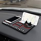 Pitrukrupa Enterprise Multipurpose Anti-Slip Car Phone Holder Dashboard Mat and Phone Holder Mount | Non-Slip Silicone Mat for Car Interior Dashboard Accessories- Black