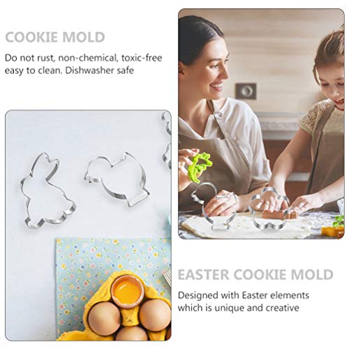 UPKOCH Conjunto 1 8Pcs Páscoa Cookie Cutters Set Biscuit Moldes Do Bolinho de Aço Inoxidável Molde d