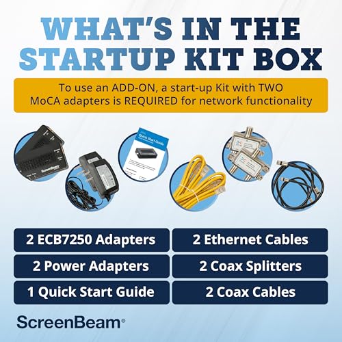 Image of ScreenBeam Bonded MoCA 2.5 Network Adapter for Highest Speed Internet, Ethernet Over Coax - Starter Kit (Model: ECB7250K02)