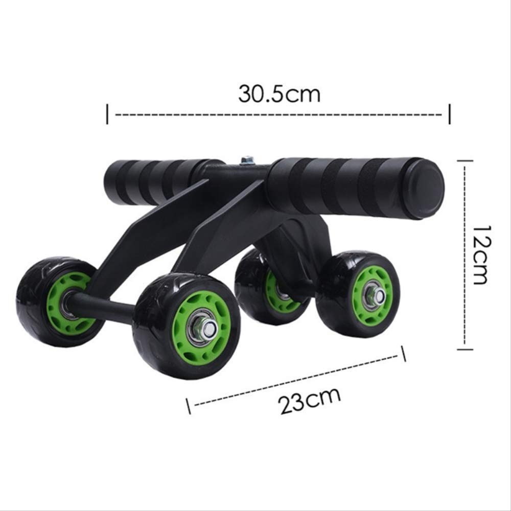 Bajie - Ruota addominale addominale per allenamento muscolare addominale con 4 ruote maniglie antiscivolo – addominale trainer con tappetino inginocchiato