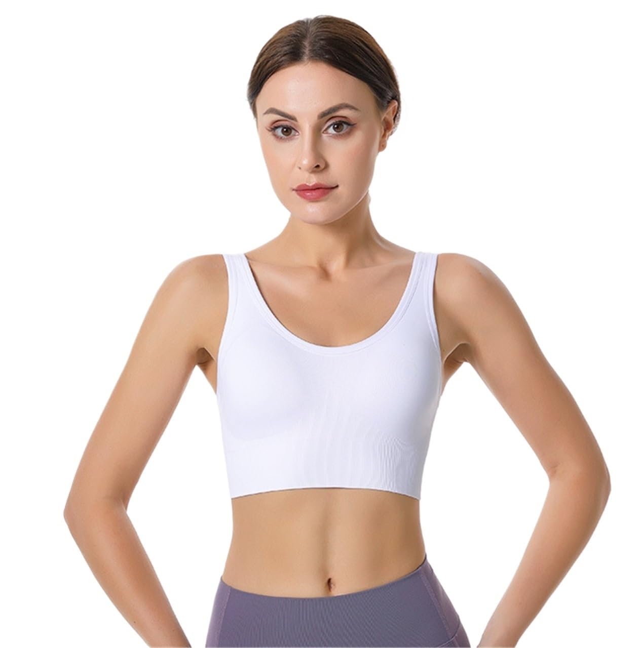 Sujetador Deportivo Mujer Sujetador Casual Sin Aros Con Camisola Acolchada Con Espalda Cerrada For Yoga Fitness Sujetador Gimnasio
