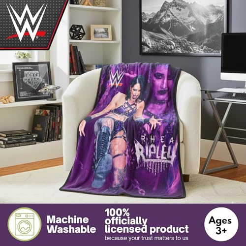 Image of WWE Rhea Ripley Main Event Champions Bedding Super Soft Throw Blanket, 46 in x 60 in, (Official Licensed Product) By Franco Collectibles
