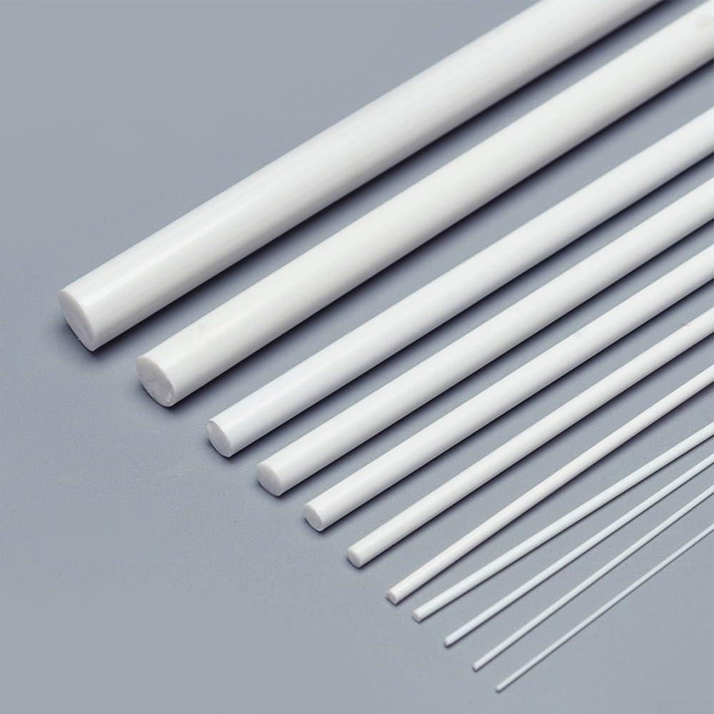 Tiges Rondes En ABS Pour Bricolage - 250 Mm De Long, Diamètres 1 à 6 Mm - Pour Modélisme, Travaux Manuels, Projets DIY