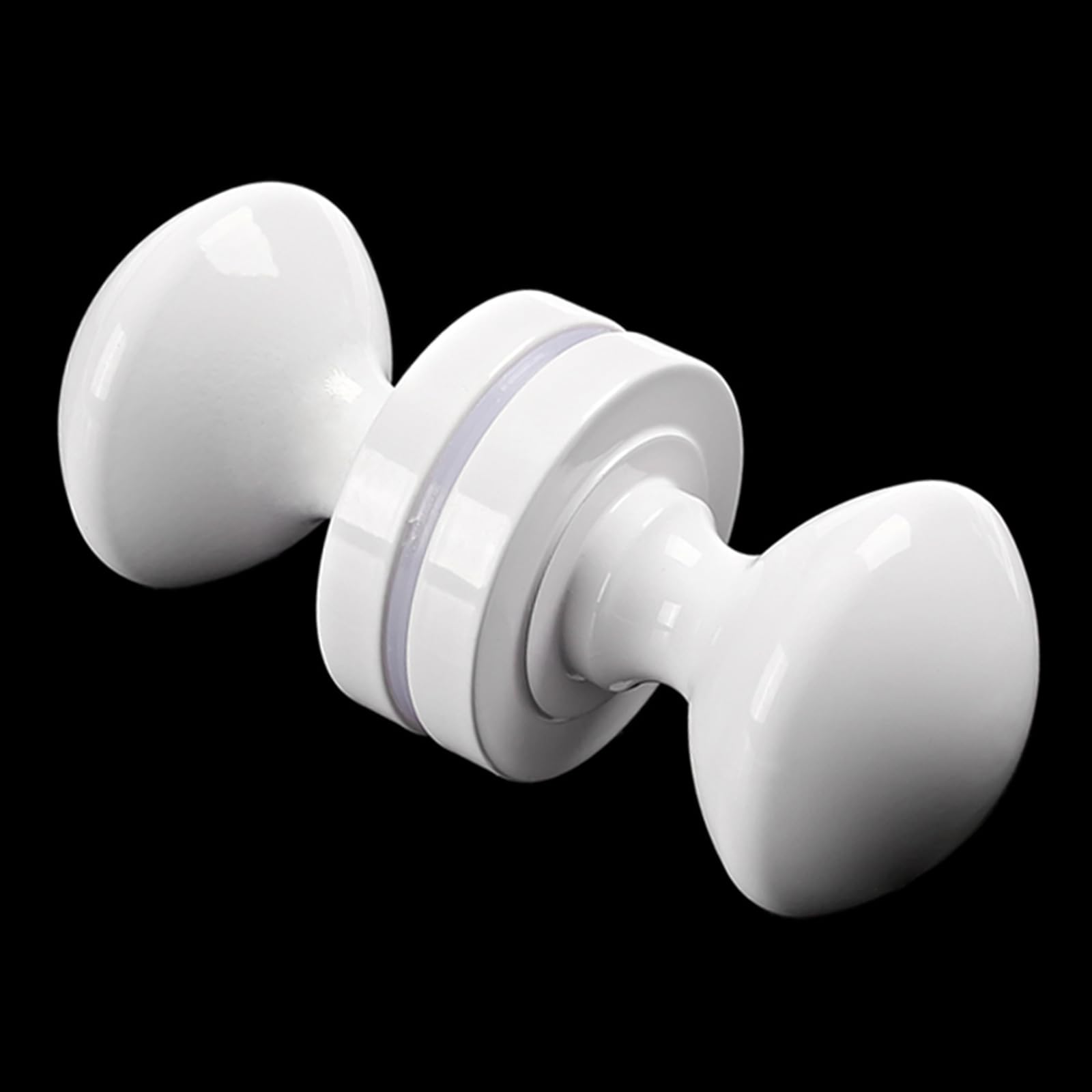 Monlech White Double-Sided Round Mortice Door Knob, Aluminium Oval Door Knobs For Interior Doors, Handle For Sheds, Cabinets, Barn Door(White)