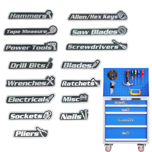 Étiquettes magnétiques pour boîtes à outils réutilisables garage atelier organisation