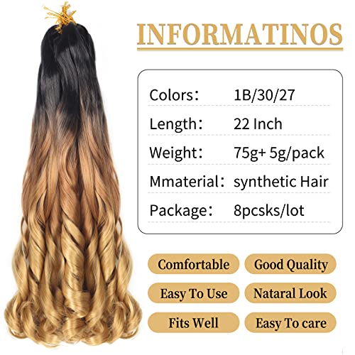 Ainimiu 8 Packs French Braiding Hair, 22 Inch Loose Wave Spiral Crochet Hair for Black Women - Image 2