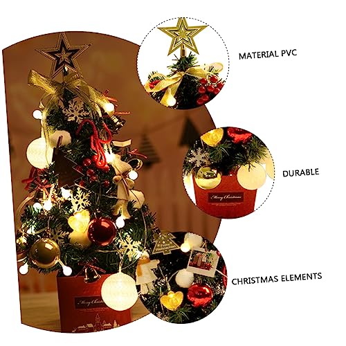 NOLITOY 1 Unidade mini árvore de natal figura da árvore de natal árvore de natal conduzida decoração