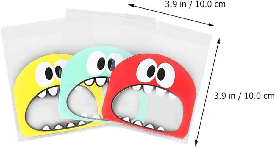 Hemoton Candy Bags 400pcs self-Adhesive Cookie Bags Clear Plastic Treat Pouch Bakery Decorating for Sweets Snacks Confetti Wedding Christmas New Year Random Color Clear Wrapping
