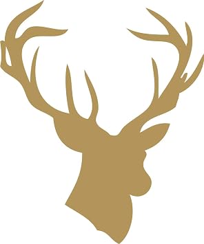 Decaltor Gold Deer Head Adventure Wildlife Premium Waterproof Vinyl Decal Stickers for Laptop Phone Accessory Helmet Car Window Bumper Mug