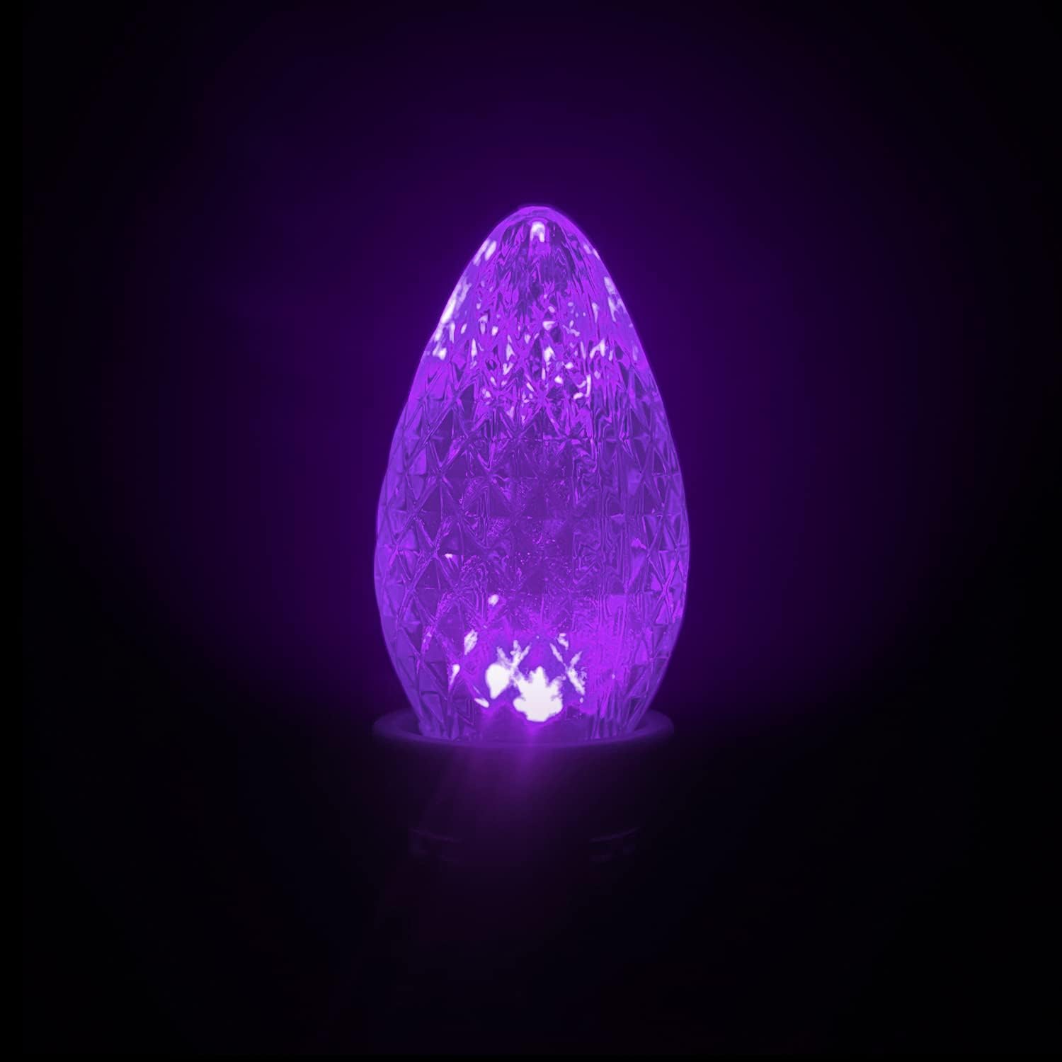 UL Listed Box of 25 C7 Led Replacement Bulbs,2 SMD LEDs in Each C7 Dimmable Lights Bulb for Outdoor String Lights,Full Waterproof and Break Resistant (Purple Color)