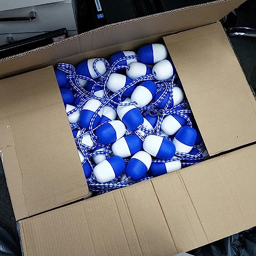 Cuerda y flotador de seguridad para piscina 7m azul blanco miniatura 6