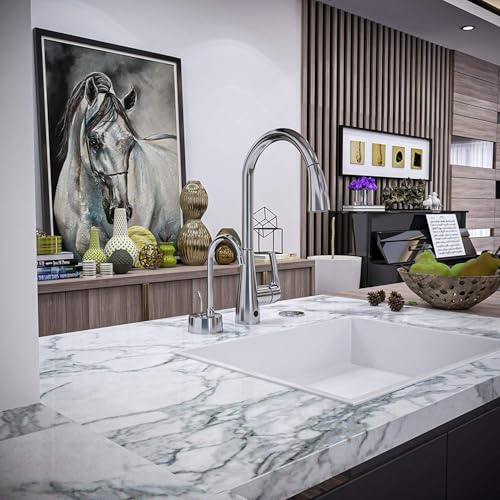 Image of Westbrass A271H-26 Velosah 9 inch 1-Handle Hot Water Dispenser Faucet with Thermostatic Hot Water Tank, Polished Chrome