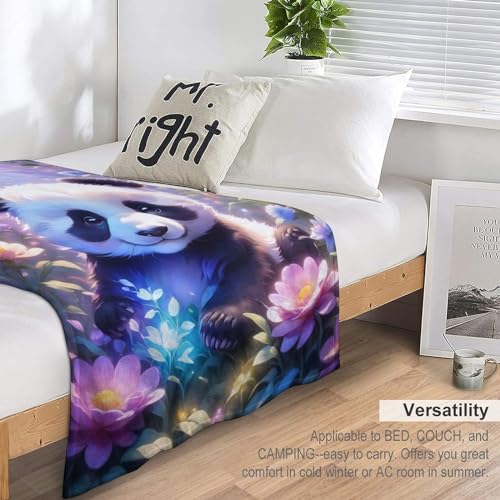Couverture polaire panda 180x200 en flannel douce pour canapé - 6