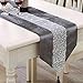 LCHULLE Tischläufer/Tischdecke mit Schmucksteinen 210 * 33cm Glitzer Tischläufer Tischband Tischdecken für Party Hochzeit Bankett Tischdekoration Grau