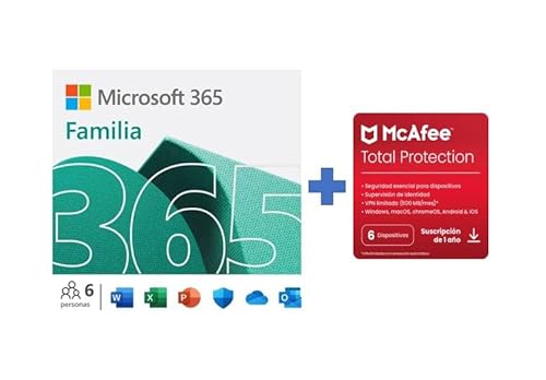 Microsoft 365 Familia | Apps Office 365 | PC/MAC/teléfono | Suscripción anual...