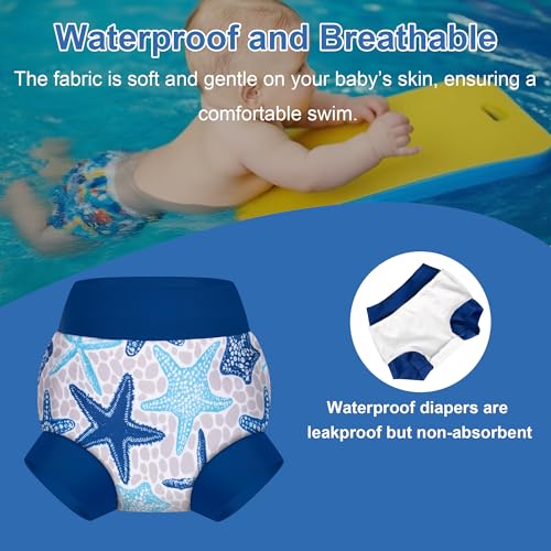 Image of BIG ELEPHANT Baby Swim Diapers 3-Pack, Reusable Swimming Diapers