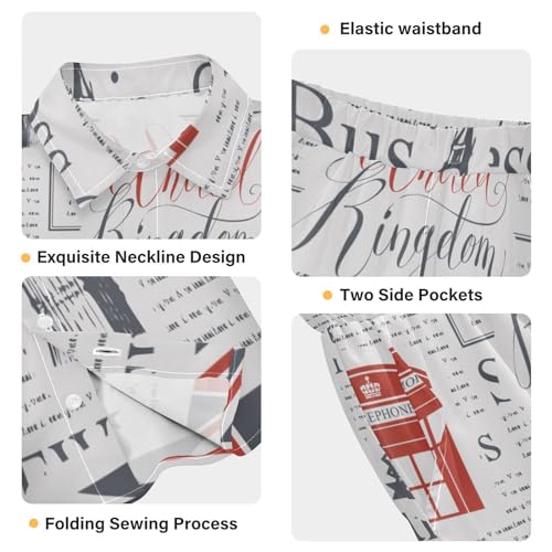 Image of CaTaKu Boys Hawaiian Button-Down Shirts and Short Sets, Boys Summer Outfits 2 Piece Clothes Set Size 3-10T