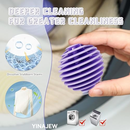 Reusable Dryer Balls Anti Static, 6 PCS Laundry Agitator Balls for Laundry, Non-Toxic Washing Balls Tangle Free for Washer, Softens Fabrics, Prevents Tangles, Enhances Cleaning (Large)