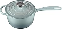 Vista 19 de Le Creuset - Cacerola esmaltada con firma de hierro fundido, 2.25 cuartos de galón, Ostión