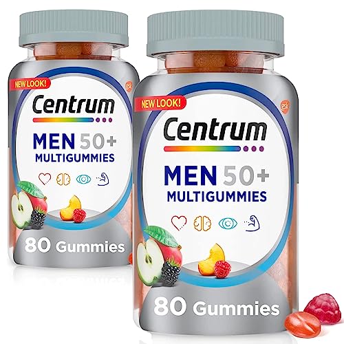 Awy Centrum Multigummies Gummy Multivitamin For Men 50 Plus, Multivitamin/Multimineral Supplement With Vitamins D3, E, B6, And B12, Assorted Fruit Flavor - 80 Count (Pack Of 1) #TOP1