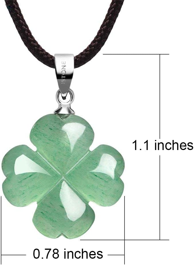 iSTONE Four Leaf Clover Necklace,Made with Green Aventurine for Faith Hope Love and Luck 18 Inch Rope Chain St. Patrick's Day - Image 2