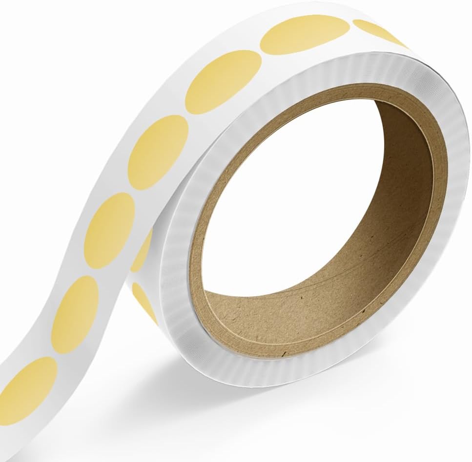 LabelsNstickers Custom Printed Standard Label Rolls - Oval - 1 x 2 - Gold Matte Foil - 125 Labels/Roll