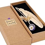 Toirxarn Gold Metal Feather Bookmark with Butterfly Charm – Christmas Gifts for Women, Mum, Teachers, Book Lovers – Stocking Fillers, Secret Santa, Birthday & Holiday Gift Box