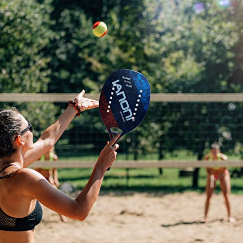 Beach Tennis Paddle Carbon Fiber With Eva Memory Foam Core Beach Tennis Racket Set(Blue) #TOP5