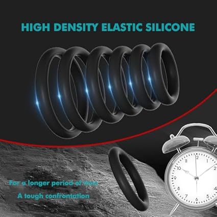 LINKWAY® Traje de anillo de alta gama para erecciones más largas y duras, anillo de gallo de silicona médica, ataduras de juguetes sexuales para hombres