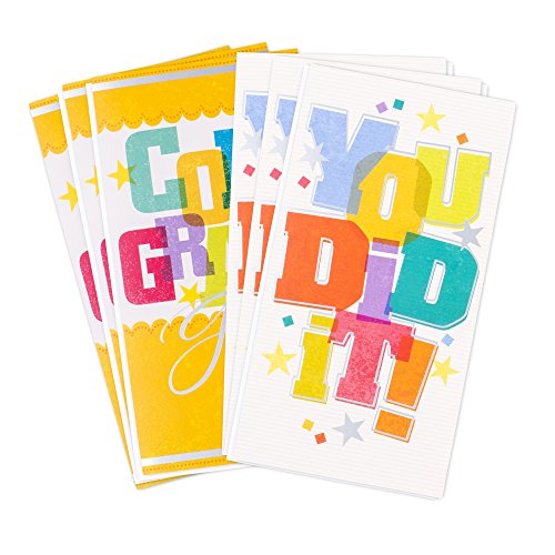 Hallmark Graduation Cards Money Holder or Gift Card Holder Assortment, Congrats (6 Cards with Envelopes) (599GGJ4775)