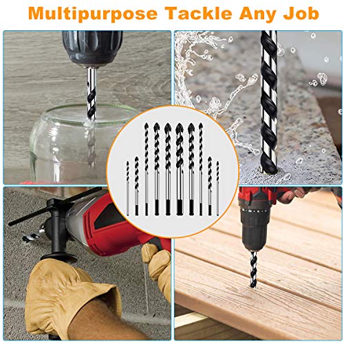 Masonry Drill Bits, ZINMOND 10 Piece Tile Drill Bits Set, Glass Drill Bit, Tungsten Carbide Material Drill Bit for Brick, Marble, Plastic, Wood, Mirrors, Cinder Block, etc.