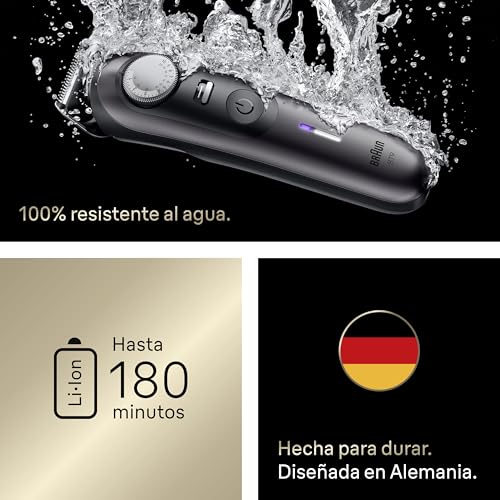 Braun Recortadora De Barba Series 9 BT9565, Barbero Recargable Resistente Al Agua, +14 Accesorios Para Barba, 180 Min De Autonomía, 52 Longitudes, Lámina Ultra Afilada, Titanio - imagen 7