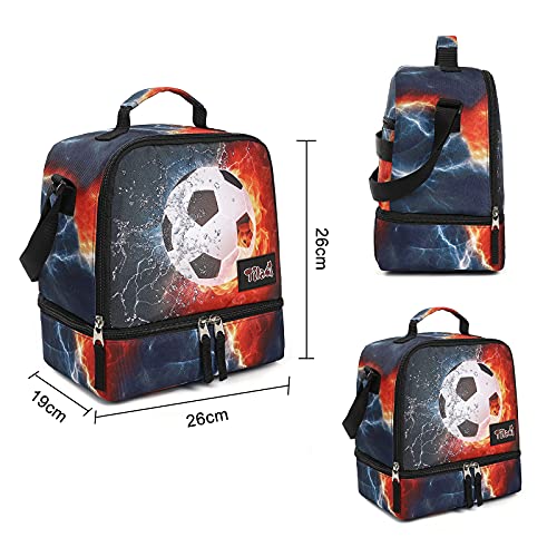 Tilami Lunch Bags Insulated Adjustable Strap Zipper, Water-Resistant Cooler Bags, Bento Bags For Kids Toddlers, Football #TOP2