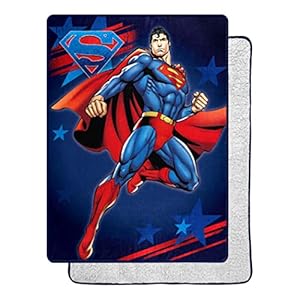 Northwest DC – Superman Silk Touch Sherpa Throw Blanket, 60″ x 80″, American Hero