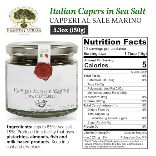 image for Frantoi Cutrera Gourmet Italian Capers in Sea Salt - Capers Non Pareil