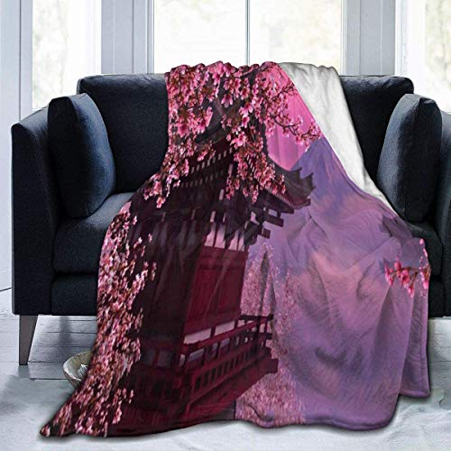 shizh Disfrute de la colección de Hermosos Fondos de Pantalla Cherry Blossoms Flannel Fleece Throw Blanket 80x60 Inch Living Room/Bedroom/Sofa Couch Warm Soft Bed Blanket for Kids Adultos