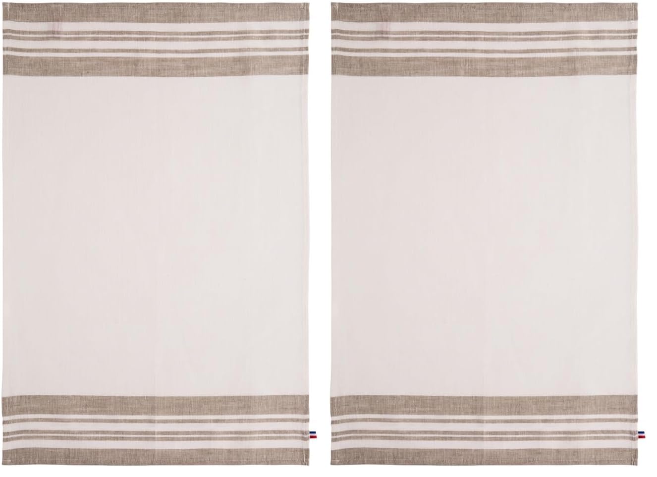 Torchon en lin Coucke essuie-tout lavable grand format 50x75 cm lot de 2