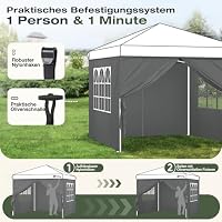 Sekey 4PCS Pavillon Seitenteile 3x3 Seitenwände für Pavillon 3x6 – Ansicht 3