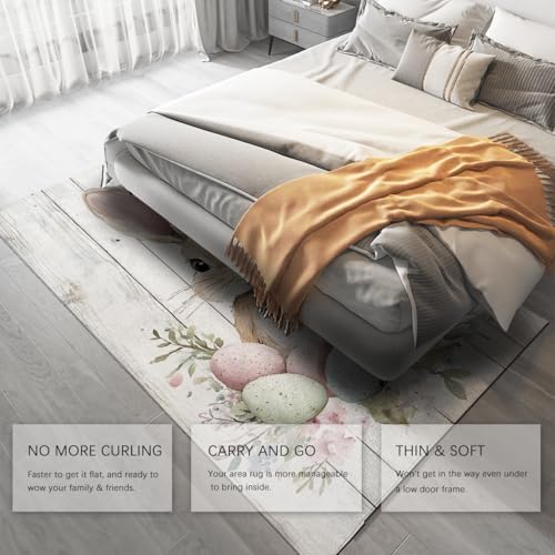 Tapis aquarelle de Pâques ultra doux aux détails raffinés