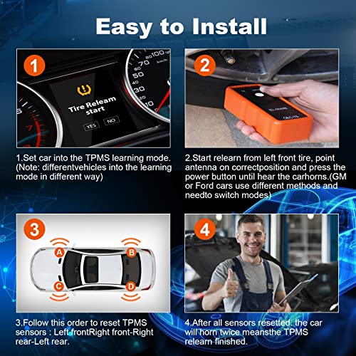 HUNBILFIN TPMS Relearn Tool for GM Auto Tire Pressure Monitor System Sensor Activation TPMS Reset Tool OEC-T5 EL-50448 for GM/Cadillac/Buick/Chevy Series Vehicles 2025 Edition