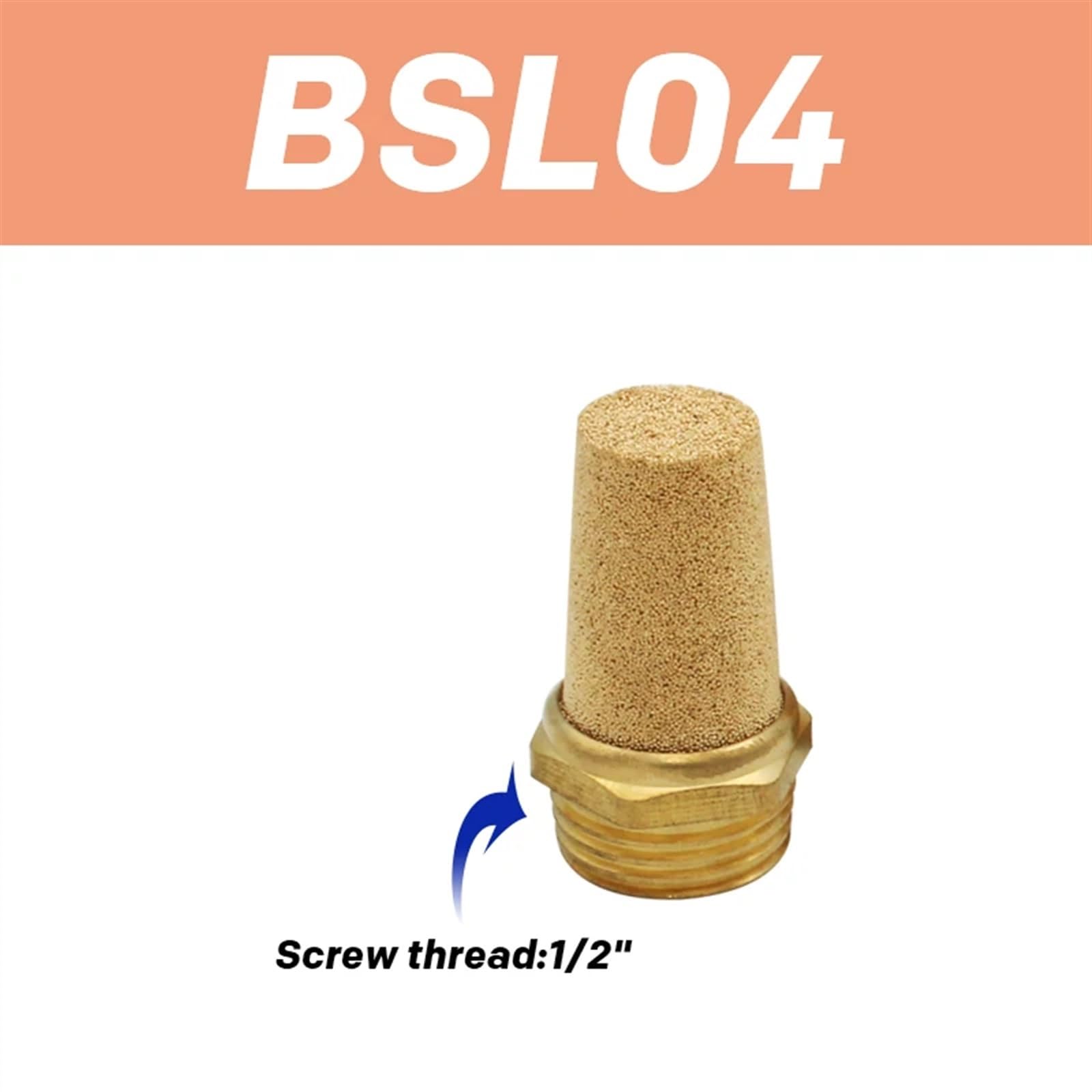 Raccord pour silencieux pneumatique, Silencieux d'échappement pneumatique BSL, 10 pièces/lot, raccord de filtre bruit, connecteur réducteur(BSL04)