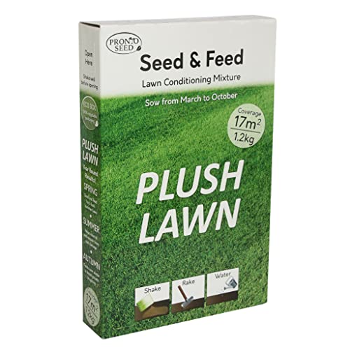 pronto seed Plush Lawn 1,2kg Grass Seed And Conditioner Mixture Fertiliser Restoration Repair Defra Approved