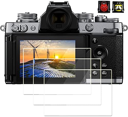 PCTC Zfc Screen Protector Compatible with Nikon Z fc ZFC DX-Format Mirrorless Camera, 3 Pack 0.3mm 9H Hardness Tempered Glass Screen Cover Flim, 2* Hot Shoe Cap Cover