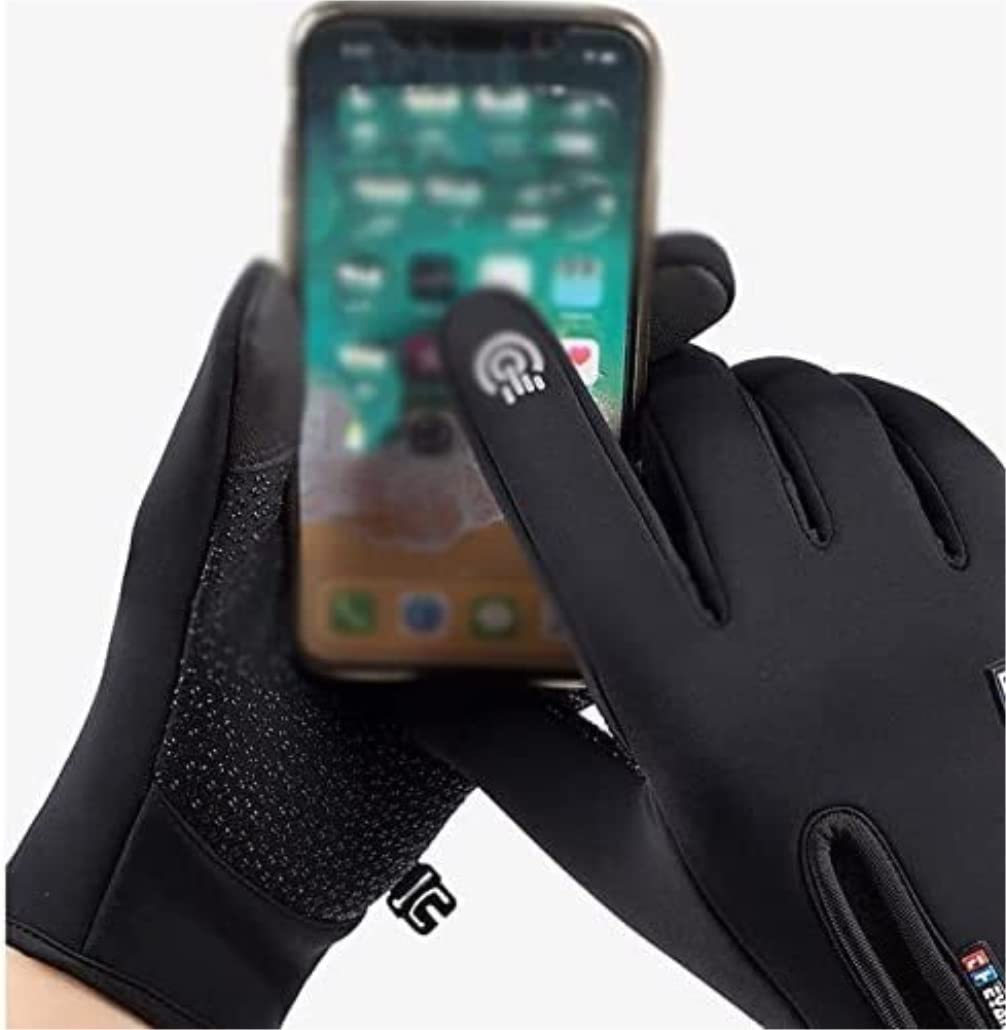 Guanti da Ciclismo Guanti da Sci Guanti Invernali da Uomo Impermeabili con Cerniera Touch Screen Antivento Caldi Guanti da Bici (Blue : Blu, Size : XL)