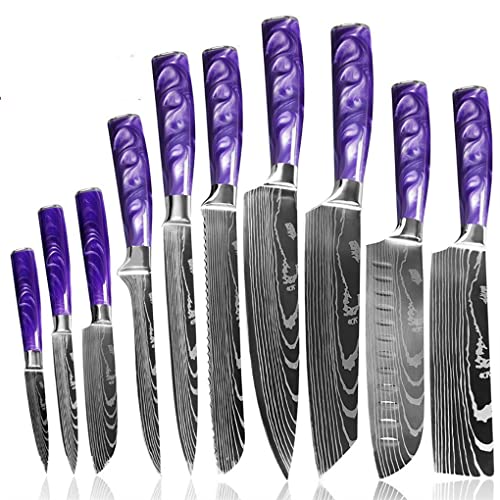 Knife Sets, 10PCS Chef's Knife Stainless Steel Cleaver Japanese Sushi